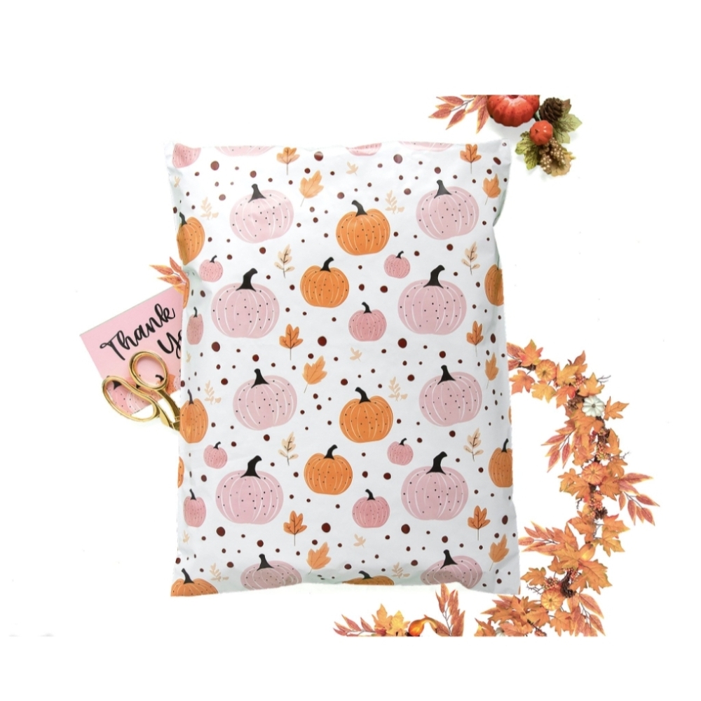 10 14.5x19  Poly Mailers Harvest Pumpkin